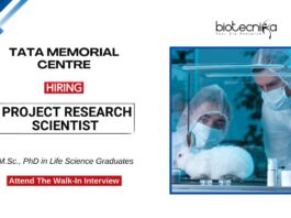 MSc Life Science Jobs at TMC l Attend the Walk-In Interview for the Project Research Scientist Position 