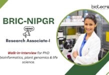 Walk-in-Interview for PhD bioinformatics, plant genomics & life science. BRIC-NIPGR Research Associate-I