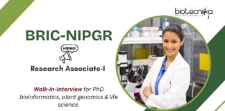 Walk-in-Interview for PhD bioinformatics, plant genomics & life science. BRIC-NIPGR Research Associate-I