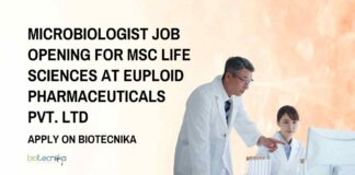Microbiologist Job Opening at Euploid Pharmaceuticals Pvt. Ltd, Apply on Biotecnika