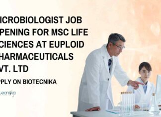 Microbiologist Job Opening at Euploid Pharmaceuticals Pvt. Ltd, Apply on Biotecnika
