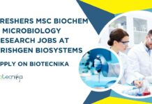 Freshers MSc Biochem & Microbiology Jobs