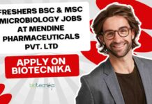 Freshers BSc & MSc Microbiologist Jobs at Mendine Pharmaceuticals Pvt. Ltd, Apply on Biotecnika
