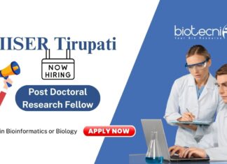 Post Doctoral Research Fellow IISER Tirupati Ph.D. in Bioinformatics or Biology