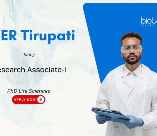 PhD Life Sciences Research Jobs at IISER Tirupati – Hiring Research Associate-I, career opportunity in life sciences for PhD graduates.