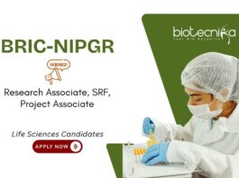 Life Sciences Job Vacancies at BRIC-NIPGR. Apply Now for Project Associate, Research Associate & Senior Research Fellow.