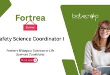 Freshers Biological Sciences Job at Fortrea, for Safety Science Coordinator Role. Biological Sciences or Life Sciences candidates,