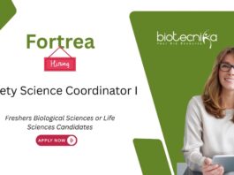 Freshers Biological Sciences Job at Fortrea, for Safety Science Coordinator Role. Biological Sciences or Life Sciences candidates,