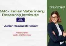 ICAR - Indian Veterinary Research Institute Attend the Walk-in Interview Junior Research Fellow