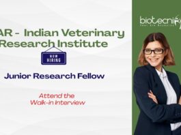 ICAR - Indian Veterinary Research Institute Attend the Walk-in Interview Junior Research Fellow