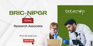 Phd Life Sciences Research Associate at BRIC-NIPGR, New Delhi. Walk-in interview. Apply for DBT & ANRF-CRG projects in plant genomics.
