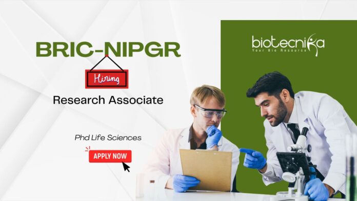 Phd Life Sciences Research Associate at BRIC-NIPGR, New Delhi. Walk-in interview. Apply for DBT & ANRF-CRG projects in plant genomics.