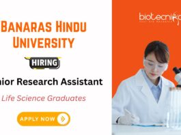 JRA Vacancy at BHU | Life Science Jobs - Apply