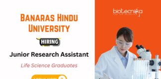 JRA Vacancy at BHU | Life Science Jobs - Apply