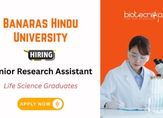 JRA Vacancy at BHU | Life Science Jobs - Apply