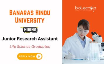 JRA Vacancy at BHU | Life Science Jobs - Apply