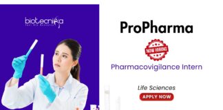 Pharmacovigilance Intern Opportunity at ProPharma. Argus safety, drug safety, & regulatory reporting. Life Science candidates, Apply Now.