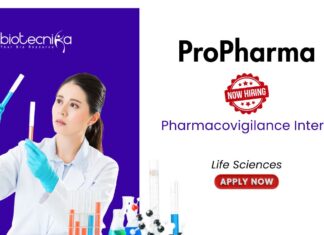 Pharmacovigilance Intern Opportunity at ProPharma. Argus safety, drug safety, & regulatory reporting. Life Science candidates, Apply Now.