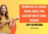 Freshers BSc Life Science Job Vacancies Latest at CLINICA Research