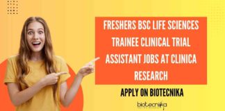 Freshers BSc Life Science Job Vacancies Latest at CLINICA Research