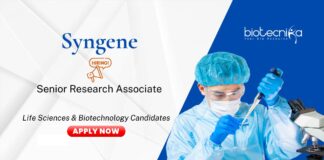 Research Associate Job at Syngene. Masters in Biotechnology and Life Sciences Candidates, Apply Now. Job in Bangalore.