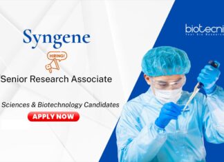 Research Associate Job at Syngene. Masters in Biotechnology and Life Sciences Candidates, Apply Now. Job in Bangalore.