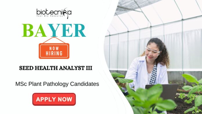 Agricultural Jobs at Bayer Apply for the Seed Health Analyst Role