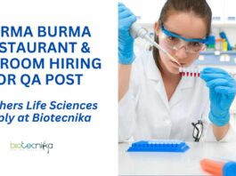 Burma Burma Restaurant & Tea Room Hiring For QA Post – Freshers Life Sciences Apply at Biotecnika Life Sciences QA Jobs