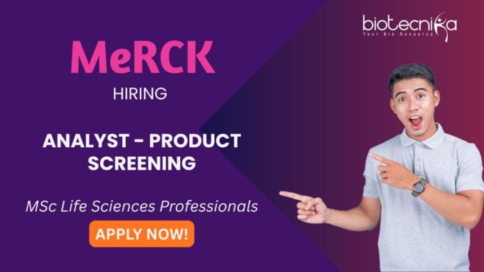 Analyst - Product Screening Job at Merck Life Science Careers