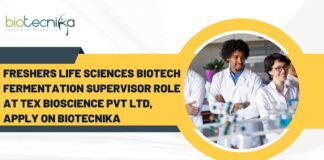 Freshers Life Sciences Jobs at Tex Bioscience Pvt Ltd, Apply On Biotecnika