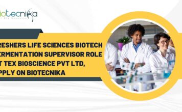Freshers Life Sciences Jobs at Tex Bioscience Pvt Ltd, Apply On Biotecnika