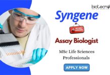 Assay Biologist Job in Bangalore Syngene Careers