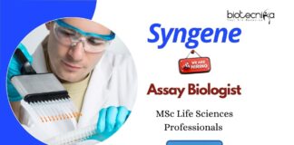Assay Biologist Job in Bangalore Syngene Careers