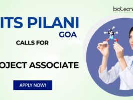 BITS Pilani, Goa Call for Project Associate Role – Research on SUSBIO ECOTREAT STP Apply Now!