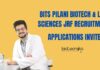 Life Sciences JRF Jobs at BITS Pilani