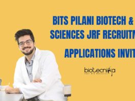 Life Sciences JRF Jobs at BITS Pilani