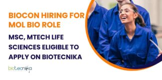 MSc Molecular Biology Jobs at Biocon