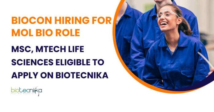 MSc Molecular Biology Jobs at Biocon