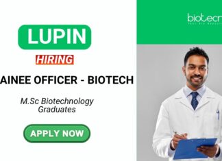 Biotech Job at Lupin Apply Now for Trainee Officer Role