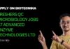 Freshers QC Microbiology Jobs at Advanced Enzyme