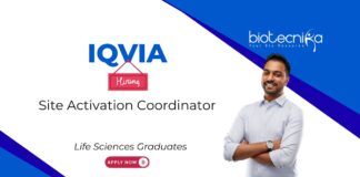 Site Activation Coordinator at IQVIA. Career in clinical research and regulatory documentation. Life Sciences Graduates, Apply Now