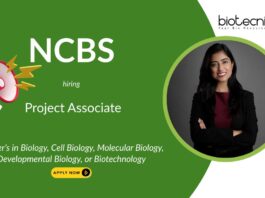 Biology Research Job Opportunity at NCBS, Bangalore. Life Sciences Research career. Cell Biology, Molecular Biology, or Biotech grads, Apply.
