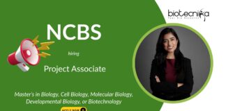 Biology Research Job Opportunity at NCBS, Bangalore. Life Sciences Research career. Cell Biology, Molecular Biology, or Biotech grads, Apply.