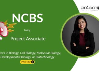 Biology Research Job Opportunity at NCBS, Bangalore. Life Sciences Research career. Cell Biology, Molecular Biology, or Biotech grads, Apply.