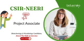 Project Associate Jobs at CSIR-NEERI, Nagpur. Biotechnology & Microbiology candidates, Aattend the Walk-in Interview.