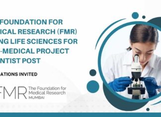 The Foundation for Medical Research Hiring for Project Scientist Post (Non-Medical), Applications Invited Life Sciences Project Scientist Jobs at FMR - Apply Now