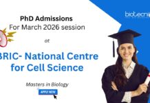 PhD Admissions in Biology at the National Centre for Cell Science, March 2026 session. NCCS Pune PhD Admission. Research in Modern Biology.