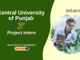 Agricultural Intern Opportunity at Central University of Punjab. Short-term internship with SERB-DST project on groundwater depletion. Apply