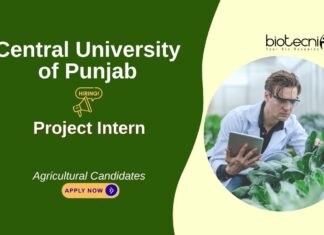 Agricultural Intern Opportunity at Central University of Punjab. Short-term internship with SERB-DST project on groundwater depletion. Apply
