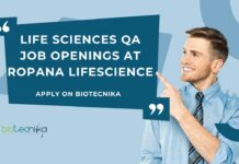 Ropana Lifescience QA Jobs